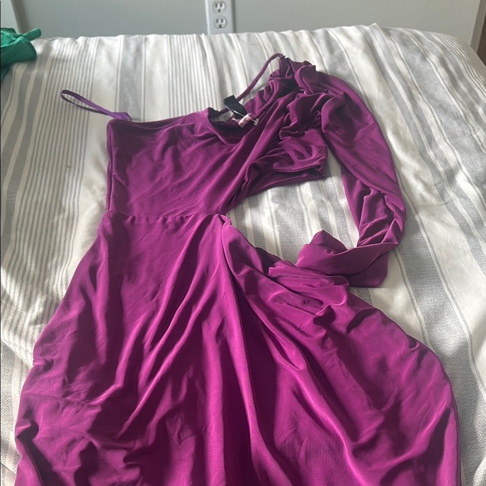 Windsor Pink Wrap Tie Front Long Sleeve Sundress